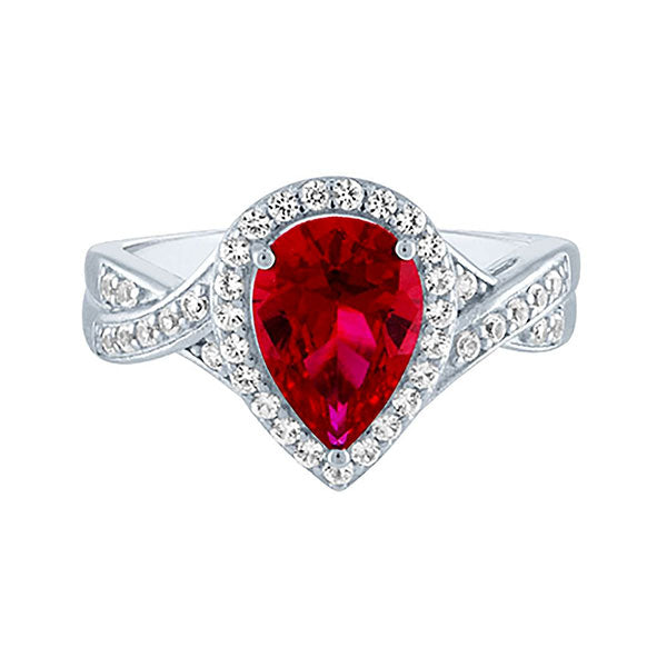 Ruby & White Sapphire Earrings